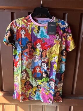 Cakeworthy Disney Princess AOP Tee Unisex Shirt Belle Aurora Ariel Mulan
